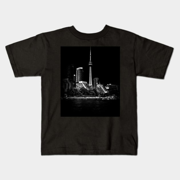 CN Tower From Bathurst Quay Toronto Canada Kids T-Shirt by learningcurveca